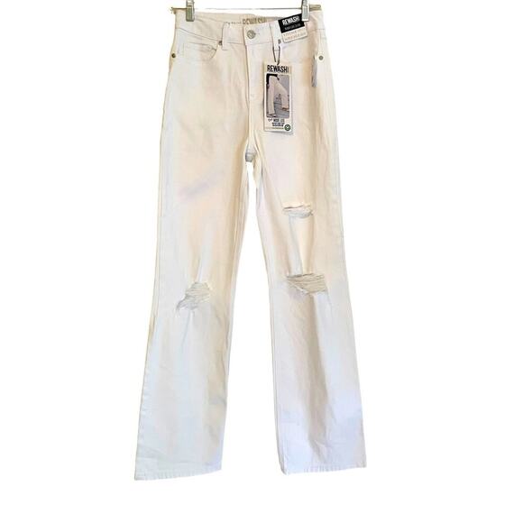 Rewash Brand Vintage Stretch Super High‎ Rise Wide Leg White Jeans Size 25 - Picture 9 of 9